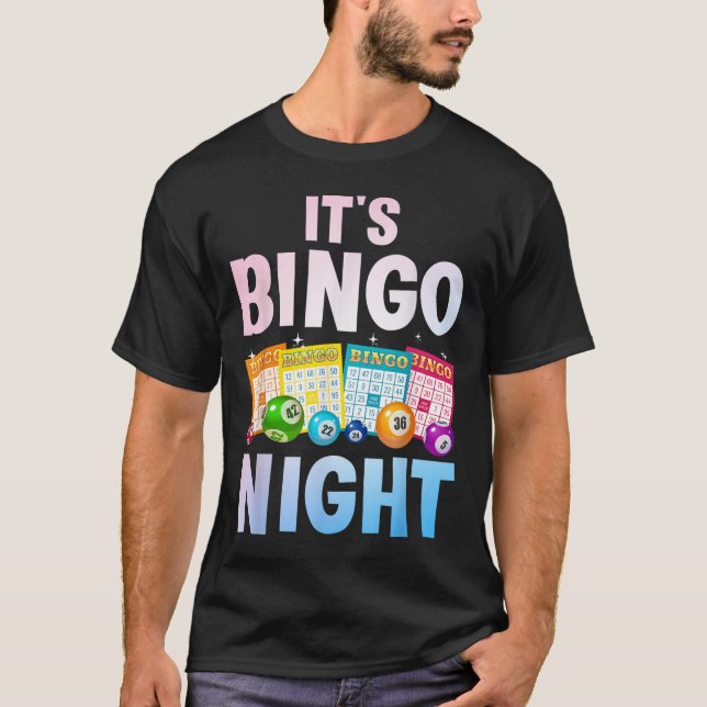Cool Bingo Night Art For Men Women Bingo Lover Bin T-Shirt (Front)