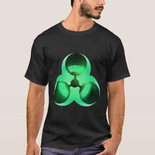 Cool Biohazard Warning Symbol Toxic Waste Green Gr T-Shirt
