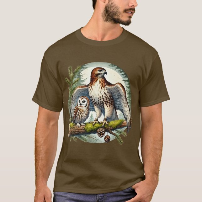 Cool bird lovers owl eagle T-Shirt (Front)
