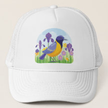 Cool Bird with Iris Flowers Graphic