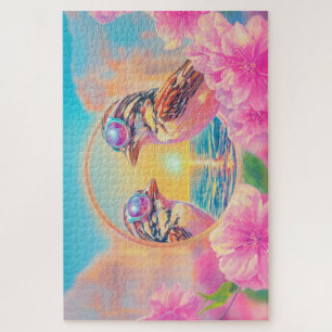 Cool Birds with Sunglasses at Sunset Jigsaw Puzzle