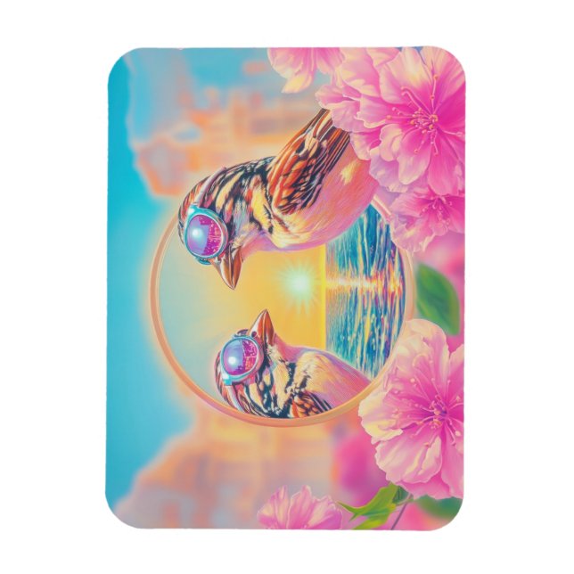 Cool Birds with Sunglasses at Sunset Magnet (Vertical)