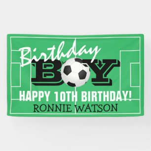 Cool Birthday Boy Football Soccer Happy Birthday Banner