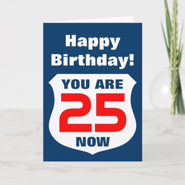 Cool Birthday card for boys and men by age or year (Front)