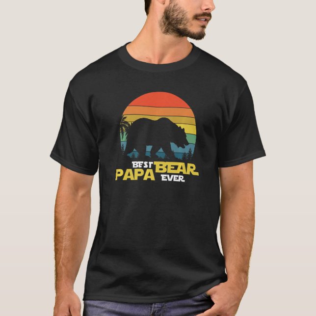 Cool Birthday  For Dad Best Papa Bear Daddy Father T-Shirt (Front)