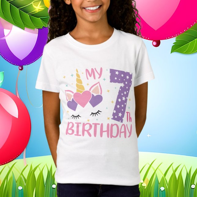cool Birthday unicorn age 7  T-Shirt (Creator Uploaded)