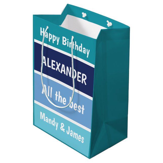 Cool Birthday Wishes Medium Gift Bag (Back Angled)