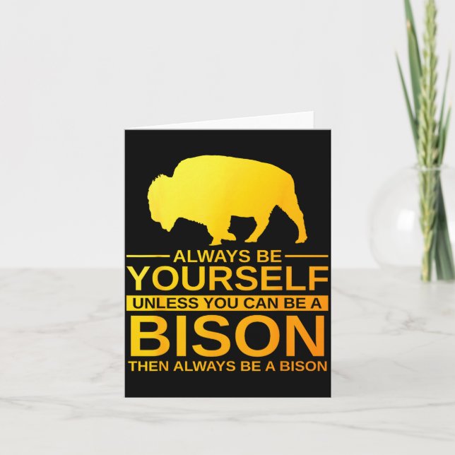 Cool Bison Design For Men Women Buffalo Animal Lov Card (Front)