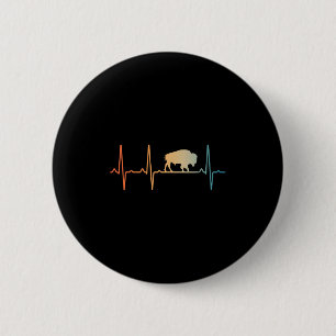 Cool Bison Design For Men Women Kids Buffalo Bison 6 Cm Round Badge