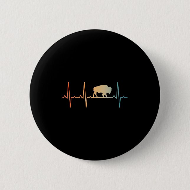 Cool Bison Design For Men Women Kids Buffalo Bison 6 Cm Round Badge (Front)