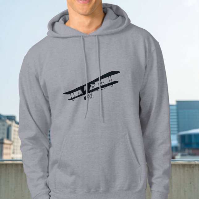 Cool Black Aeroplane, Simple& Fun Aviation Aircraf Hoodie (Creator Uploaded)