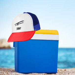 Cool Black Aeroplane, Simple& Fun Aviation Aircraf Trucker Hat