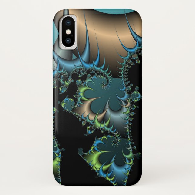 Cool Black and Blue Fractal Case-Mate iPhone Case (Back)
