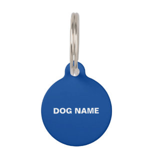 Cool black and blue square pattern pet tag