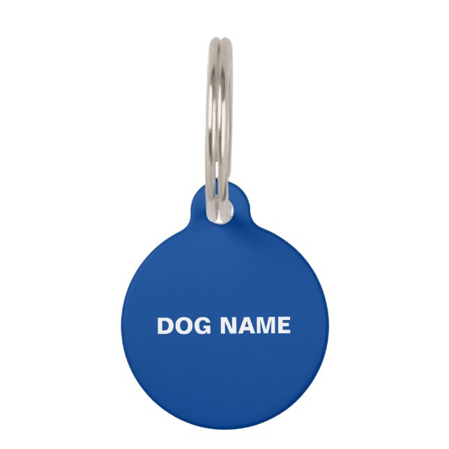 Cool black and blue square pattern pet tag (Back)