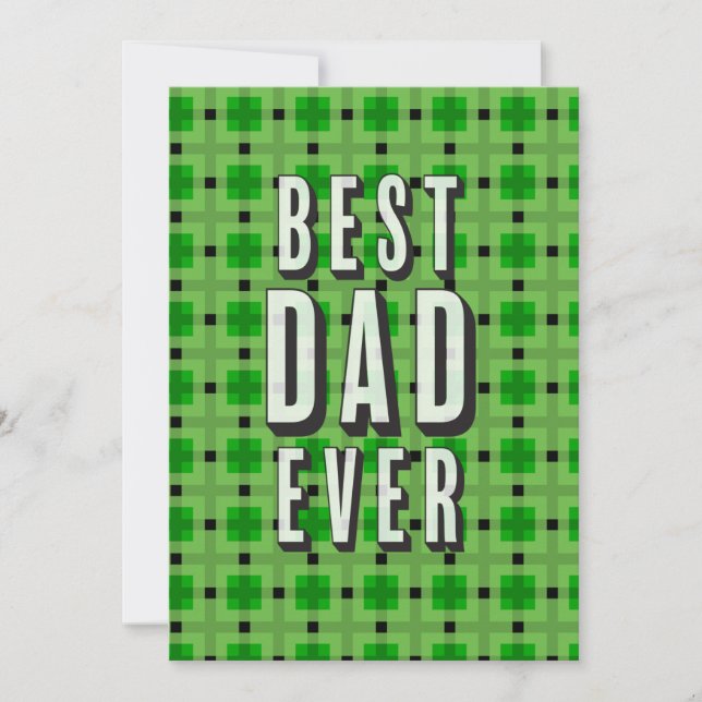Cool Black and Green Block Pattern Father's Day Card (Front)