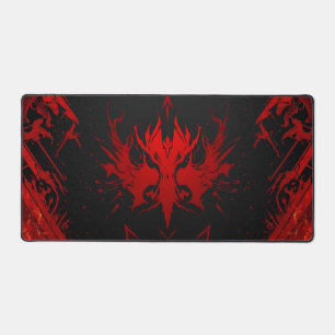 Cool black and orange futuristic gaming background desk mat