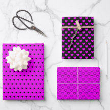 Cool Black And Pink Colours Nice Hearts Pattern