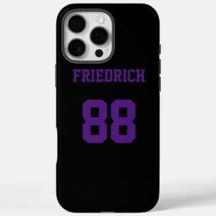 Cool Black and Purple Athlete iPhone 16 Pro Max Case
