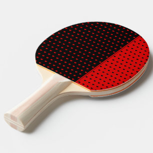 Cool Black And Red Colours Stylish Hearts Pattern Ping Pong Paddle