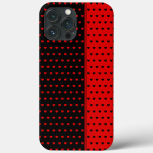 Cool Black And Red Polka Dots/ Hearts Pattern iPhone 13 Pro Max Case