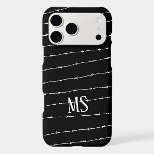 Cool black and white barbed wire pattern Monogram