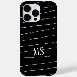 Cool black and white barbed wire pattern Monogram Case-Mate iPhone 14 Pro Max Case