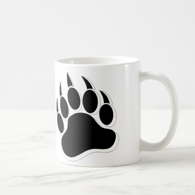 Cool Black and White Bear Paw Coffee Mug (Right)