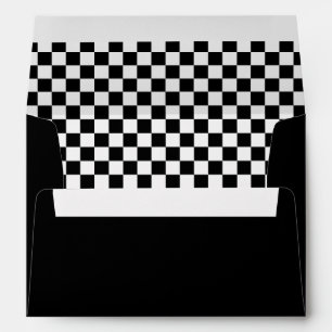 Cool Black And White Chequered Flag Pattern Envelope