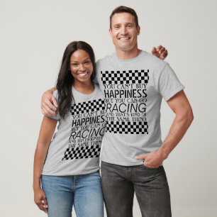 Cool Black And White Chequered Flag Pattern T-Shirt