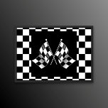 Cool Black And White Chequered Flags Pattern Poster<br><div class="desc">Cool black and white racing chequered pattern design. This whimsical stylish hipster design is made for the race car and motorsport sport lover,  go-kart racing fan,  dirtbike champ,  and anybody else who loves car,  motor and auto sports.</div>