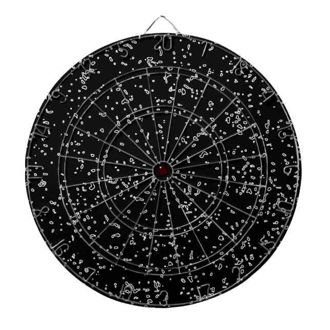 Cool Black And White Fractal Art Patterns Modern Dartboard (Front)