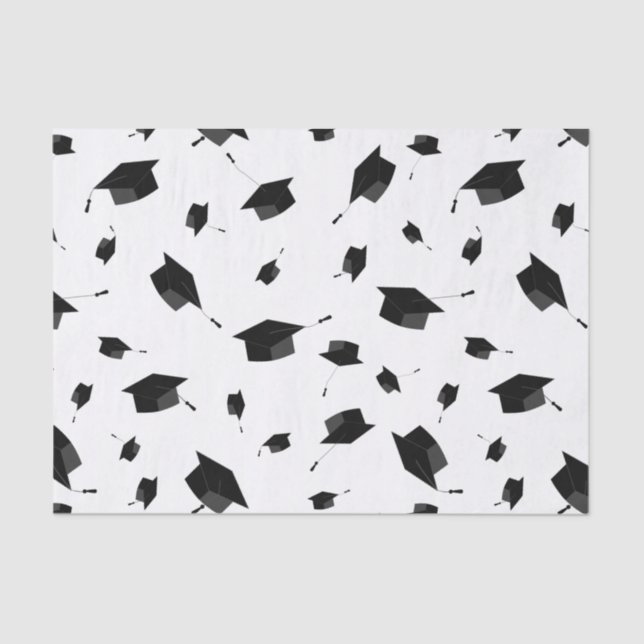 Cool Black and White Graduation Theme Tissue Paper (Front)