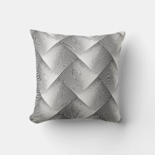 Cool Black and White Metallic Weaving Pattern Cushion