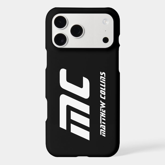 Cool Black and White Modern Personalized Monogram (Back)