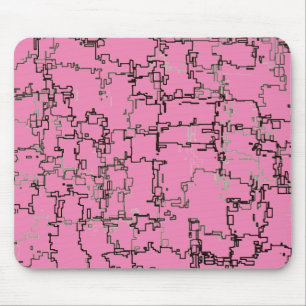 COOL Black and White Pattern over Pink Mouse Mat