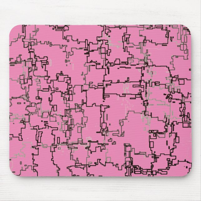 COOL Black and White Pattern over Pink Mouse Mat (Front)