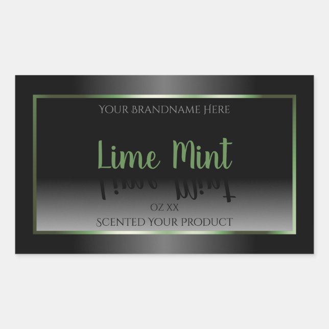 Cool Black and White Product Labels Green Frame (Front)