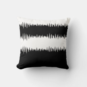 Cool Black and White Striped Pattern Cushion