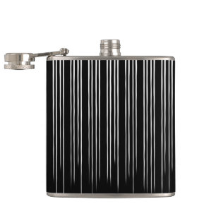 Cool Black and White Striped Pattern Hip Flask