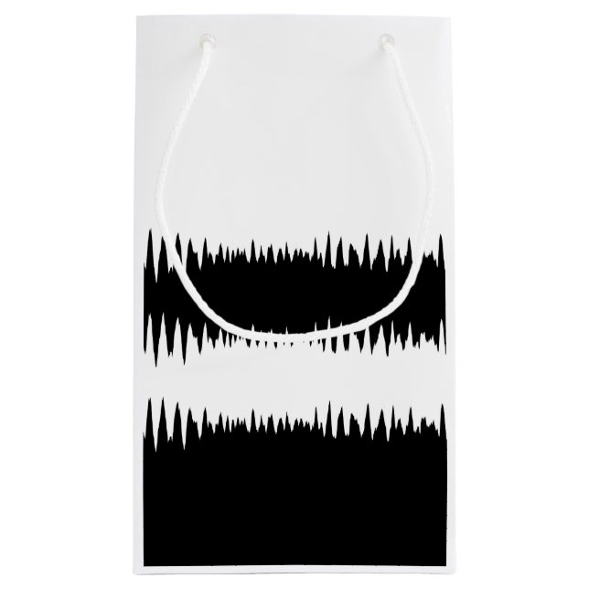 Cool Black and White Striped Pattern Small Gift Bag (Back)