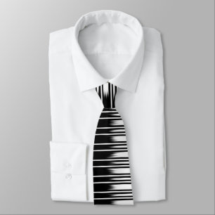Cool Black and White Striped Pattern Tie