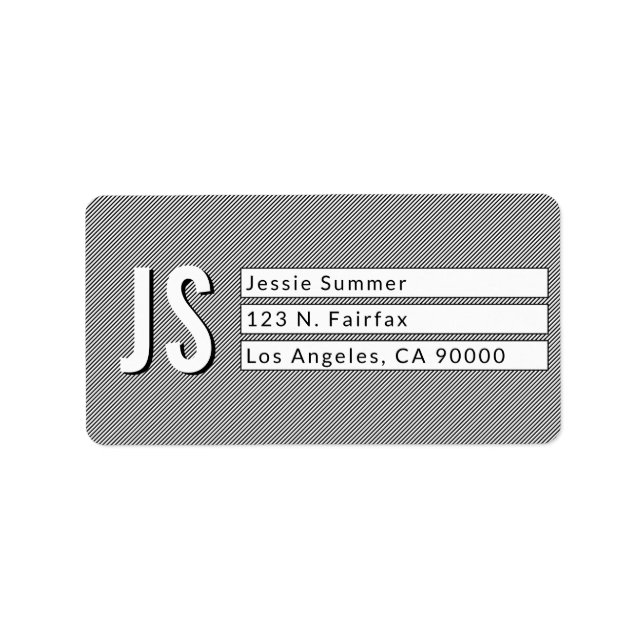 Cool Black and White Stripes Return Address Labels (Front)