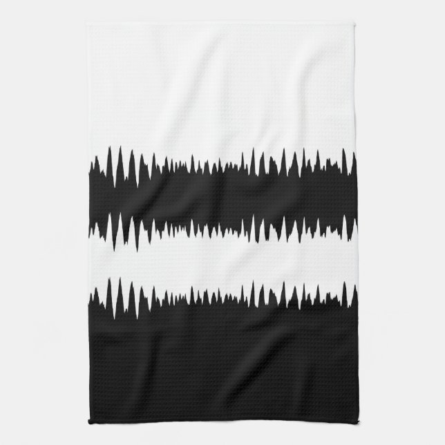 COOL Black and White Stripes Tea Towel (Vertical)