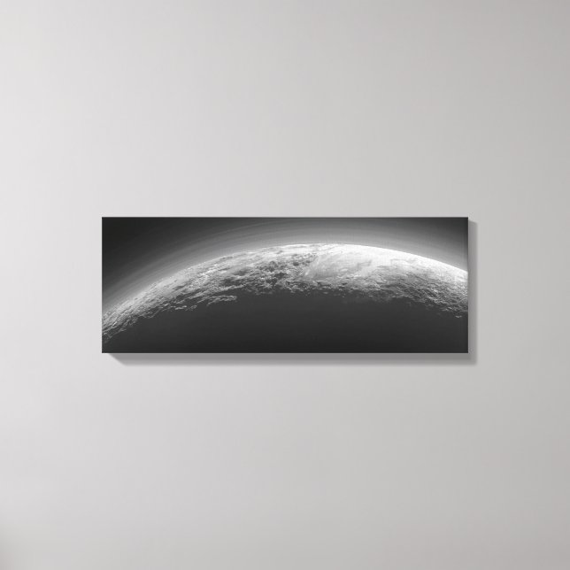 Cool Black and White Surface Terrain of Pluto Canvas Print (Front)