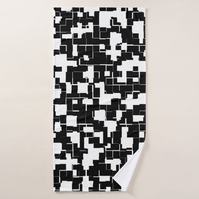 Cool Black and White Trendy Stylish Pattern Bath Towel (Bath Towel)