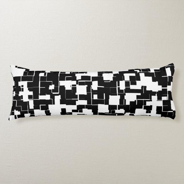 Cool Black and White Trendy Stylish Pattern Body Cushion (Front)