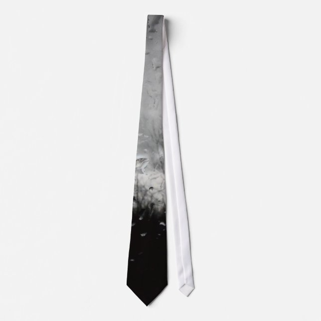 Cool black and white water drops tie (Front)