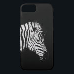Cool black and white zebra animal wildlife black iPhone 8/7 case<br><div class="desc">Modern Cool black and white Siberian Zebra animal wildlife,  black case.</div>