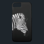 Cool black and white zebra animal wildlife black iPhone 8/7 case<br><div class="desc">Modern Cool black and white Siberian Zebra animal wildlife,  black case.</div>